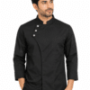 Black Chef Coat with 3 Tich Button Design
