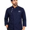 Navy Blue Chef Coat with 3 Tich Button Design