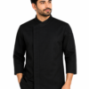 Black Chef Coat Full Sleeves | Inside Button
