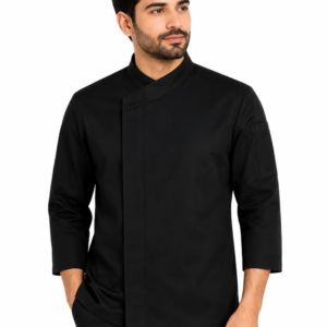 Black Chef Coat Full Sleeves | Inside Button