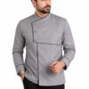 SP Uniform grey chef coat with black piping and 3 button design