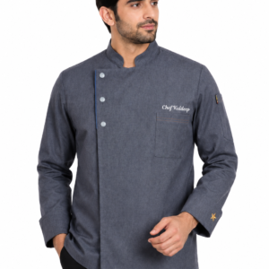 Grey Chef Coat by SP Uniform – a modern Front 3 Button chef uniform designed for professional chefs and hospitality teams.