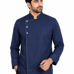 Navy Blue Chef Coat by SP Uniform – a modern Front 3 Button chef uniform designed for professional chefs and hospitality teams.