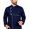 Navy Blue Chef Coat by SP Uniform – modern 3 button design with contrasting white piping for a smart and professional chef uniform look.