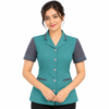 Teal Housekeeping Uniform with Grey Contrast & Pant by SP Uniform – a smart two-tone housekeeping uniform set designed for hotels, resorts, hospitals and hospitality teams.